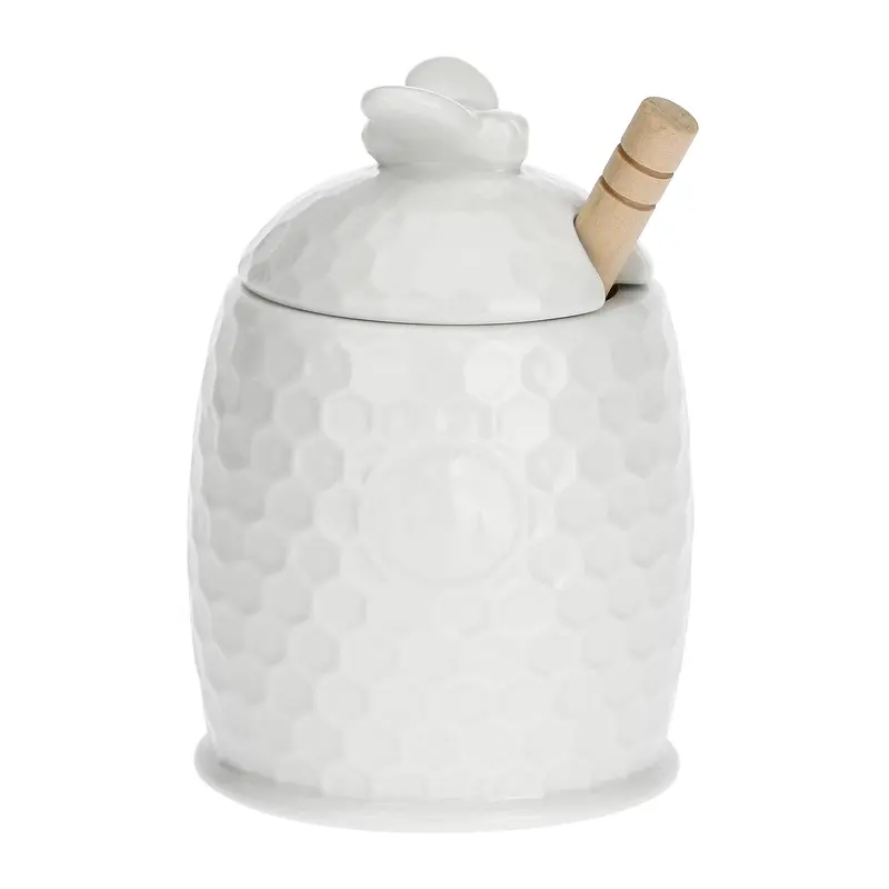 11.5Cm Wooden-Dispenser Honey Jar – Aperegina Collection By La Porcellana Bianca 1