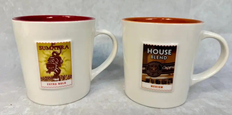 2006 Starbucks Regional Stamp Mugs: Sumatra & House Blend – Pair, Unused 1