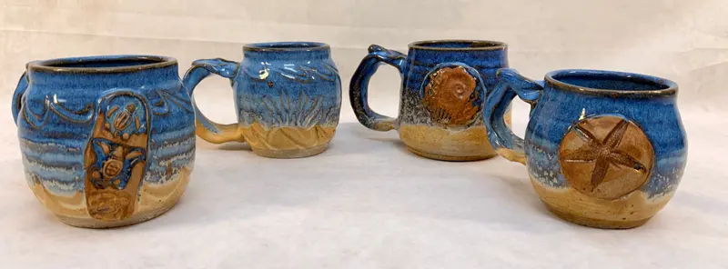 Artisan Ceramic Mug Collection – Four Unique Hand-Thrown Pieces By Jason Stokes 1