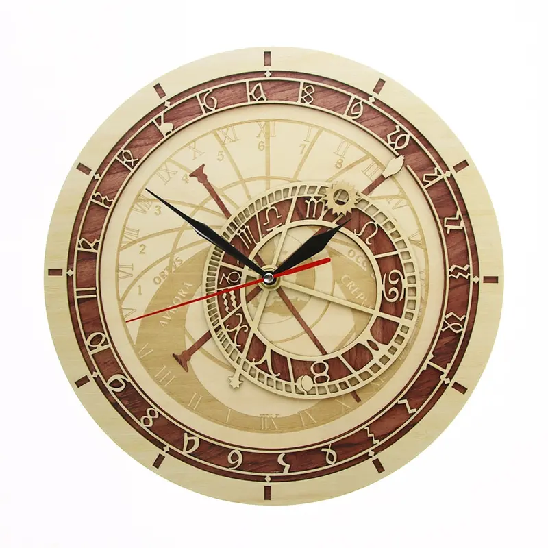Astronomy-Inspired Wooden Wall Clock – Celestial Design With Silent Movement 1