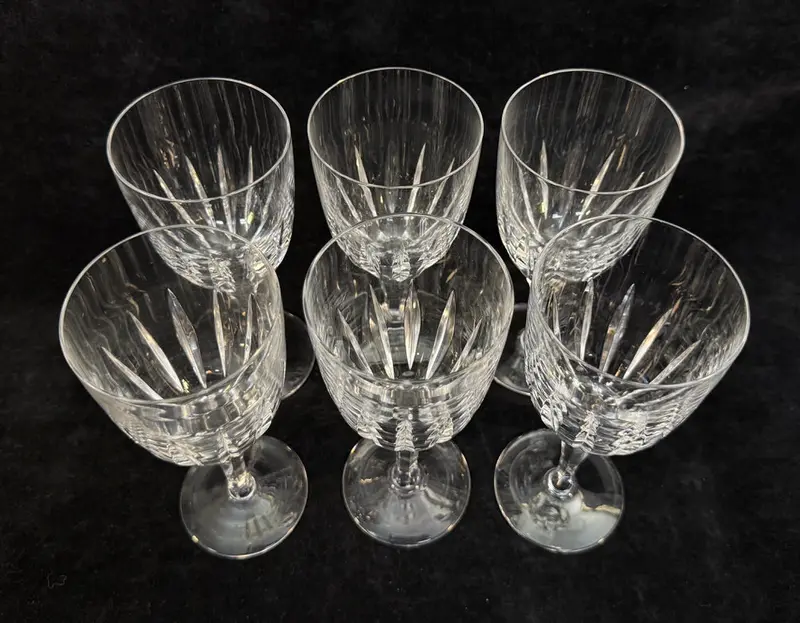 Atlantis Castelo Cut Crystal Water Goblets – Set Of Six Elegant Stemware 1