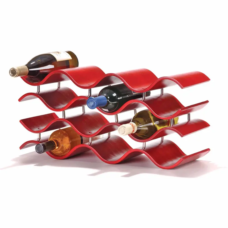 Bali 12-Bottle Rack With Crimson Stain Finish 1