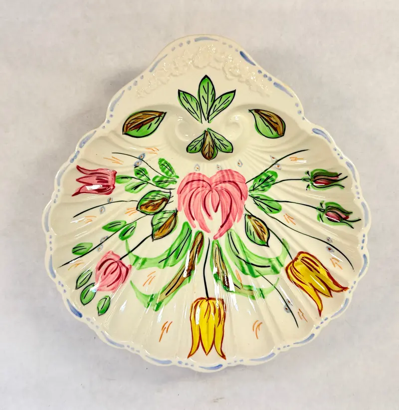 Blue Ridge Pottery Blue-And-White Appetizer Plate – Vintage China Serving Piece 1