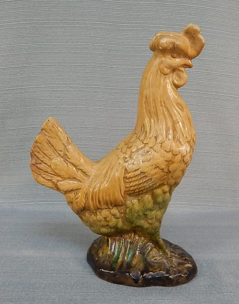 Borghese Vintage Ceramic Rooster Figurine – 10-Inch Handmade Ornament 1