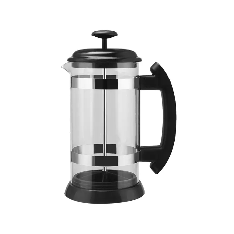 Borosilicate Glass French Press With Ergonomic Black Handle 1