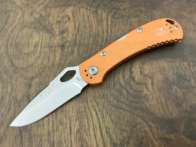Buck Spitfire Lockback Knife – Bright Orange Handle With Reliable Back-Lock Mechanism 1