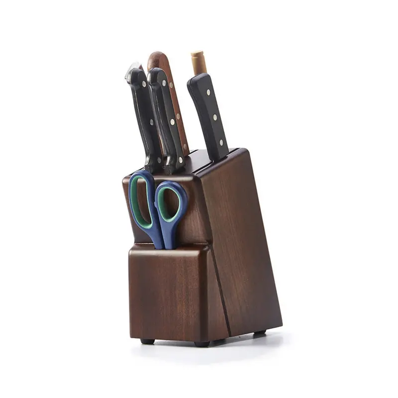 Classic Wooden Knife Block – Elegant Vertical Storage For Kitchen Blades 1