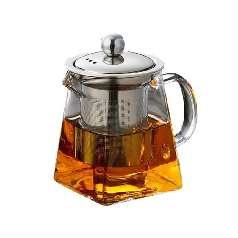 Clear Glass Teapot With Built-In Stainless Steel Infuser 1
