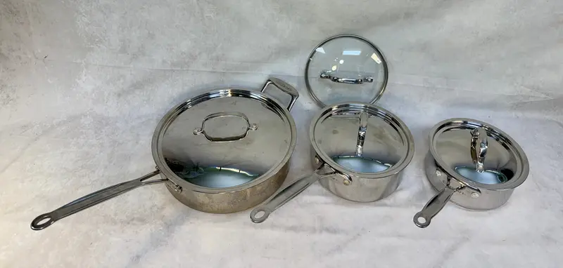 Cuisinart Tri-Piece Stainless Cookware Set With Lids 1