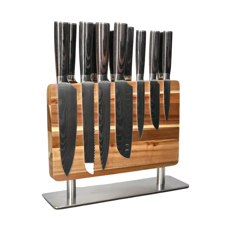 Damascus-Inspired 14-Piece Master Knife Collection – Xl Set With Deluxe Block 1