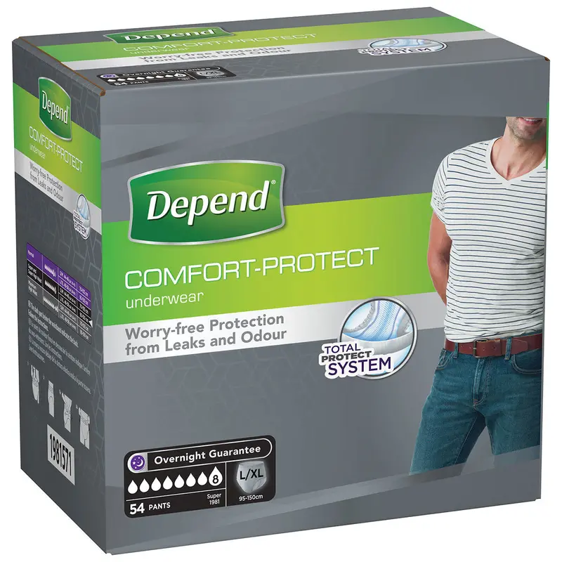 Depend Men'S Super Absorbent Underwear – L/Xl, Pack Of 54 1