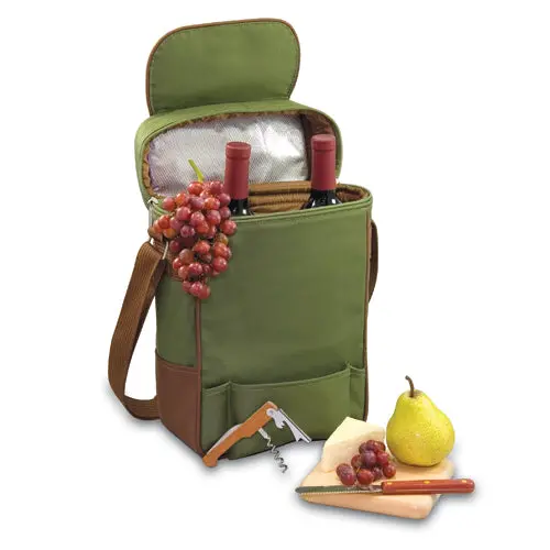 Duet Pine Green Insulated Wine Bag 1