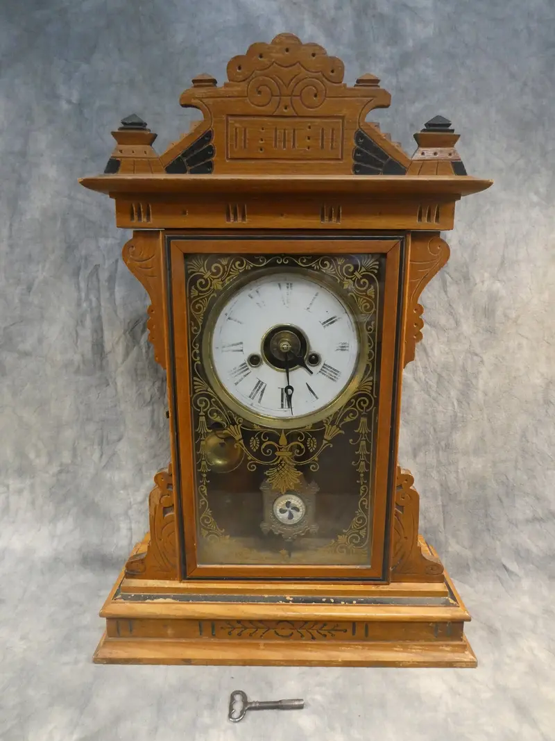 E.N. Welch Coghlan Vintage Mantel Clock – Brass-Finished Timepiece 1