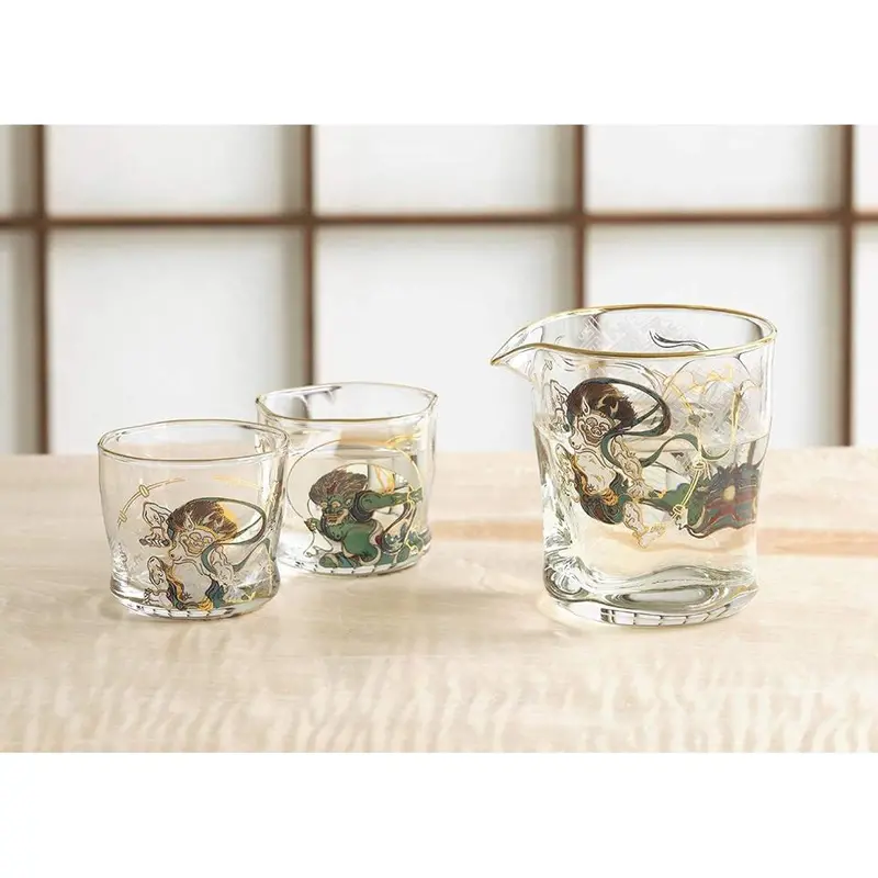 Fujin & Raijin Cold Sake Glass Set – Handcrafted In Japan 1
