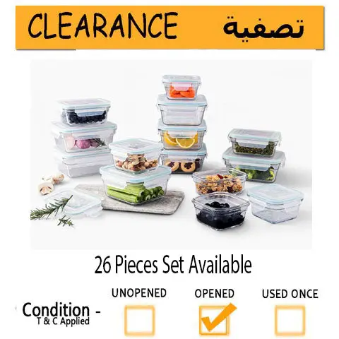 Glasslock Microwave- And Oven-Safe Glass Food Storage Set – 26-Piece Clearance 1