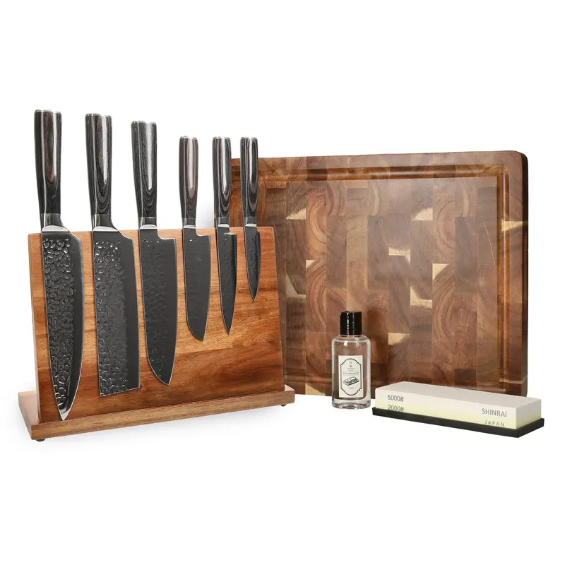 Hammered Stainless Steel Mega Bundle – Ultimate Kitchen Knife Pack 1