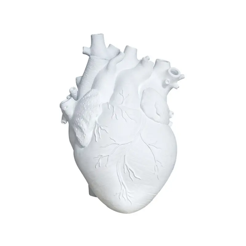 Handcrafted White Heart-Shaped Ceramic Vase – Delicate Table Or Shelf Accent 1