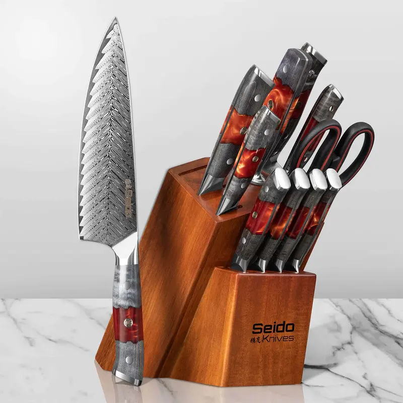 Inferuno 12-Piece Knife Block Set – Value-Packed Japanese-Style Kit 1