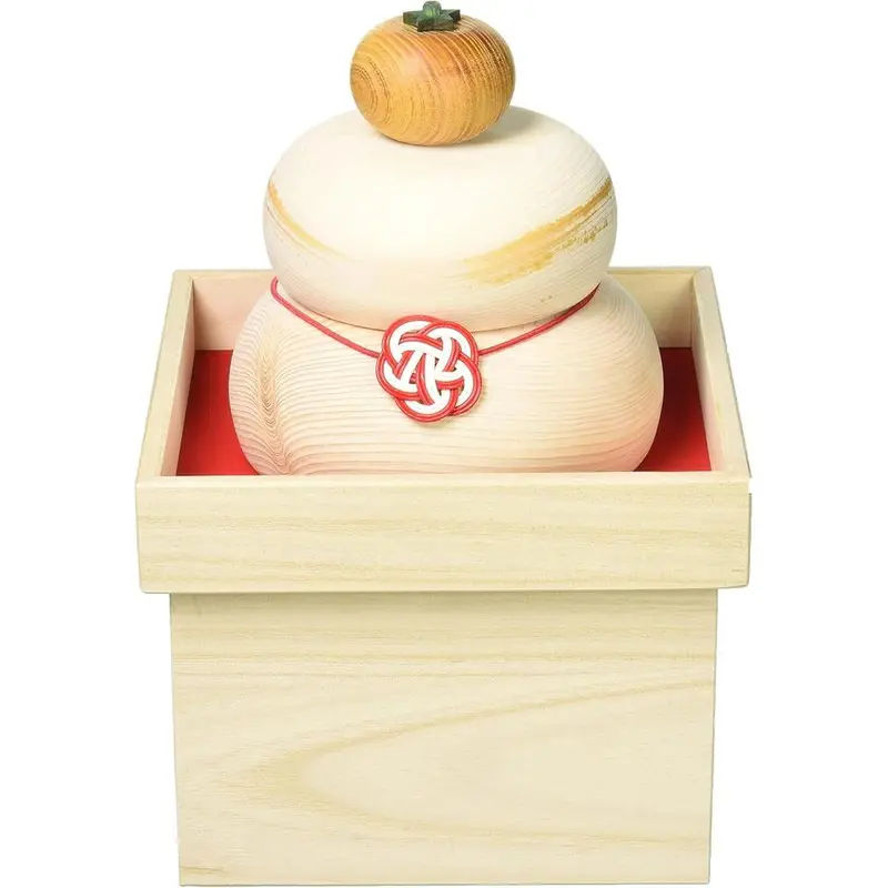 Kiso Wood Kagamimochi Decoration – Traditional New Year’S Tiered Rice Cake Display 1