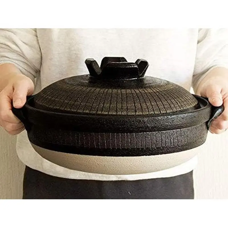 Large Black Banko Ware Donabe – Deep Clay Pot For 5–6 People 1