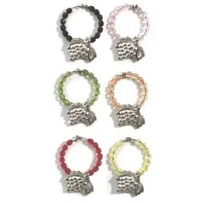 L'Objet & Levin Luxury Wine Glass Charms – Artisanal 6-Piece Set 1