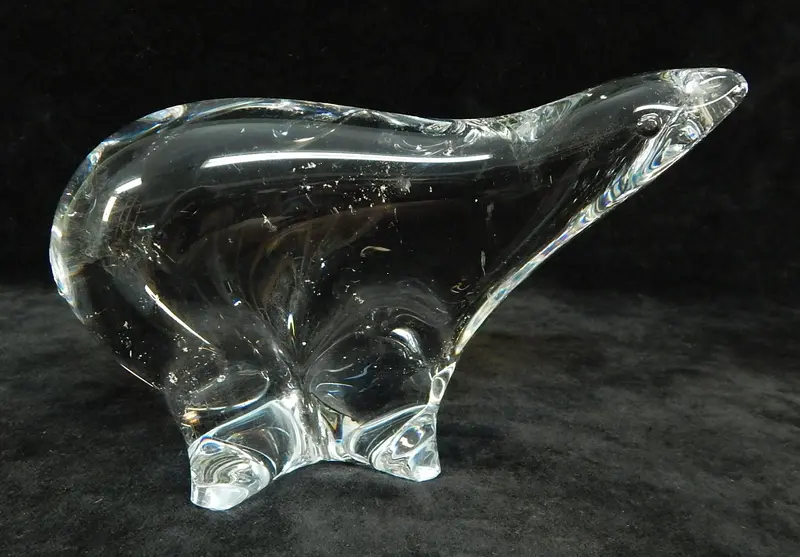 Maleras Sweden Handblown Glass Polar Bear Figurine – Scandinavian Studio Craft 1