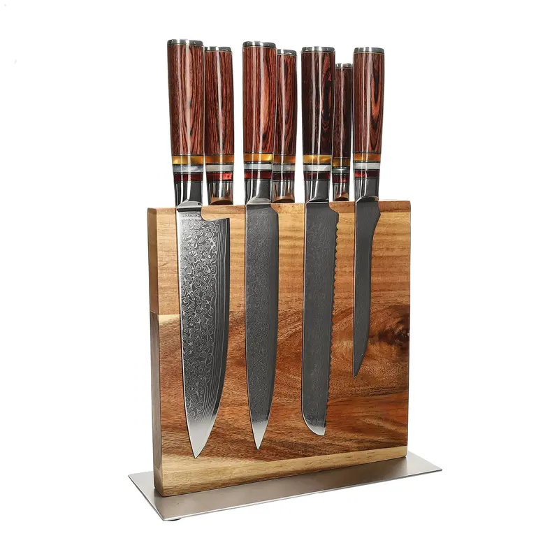 Micarta Jewels 7-Piece Knife Set With Cito Double-Sided Magnetic Block 1