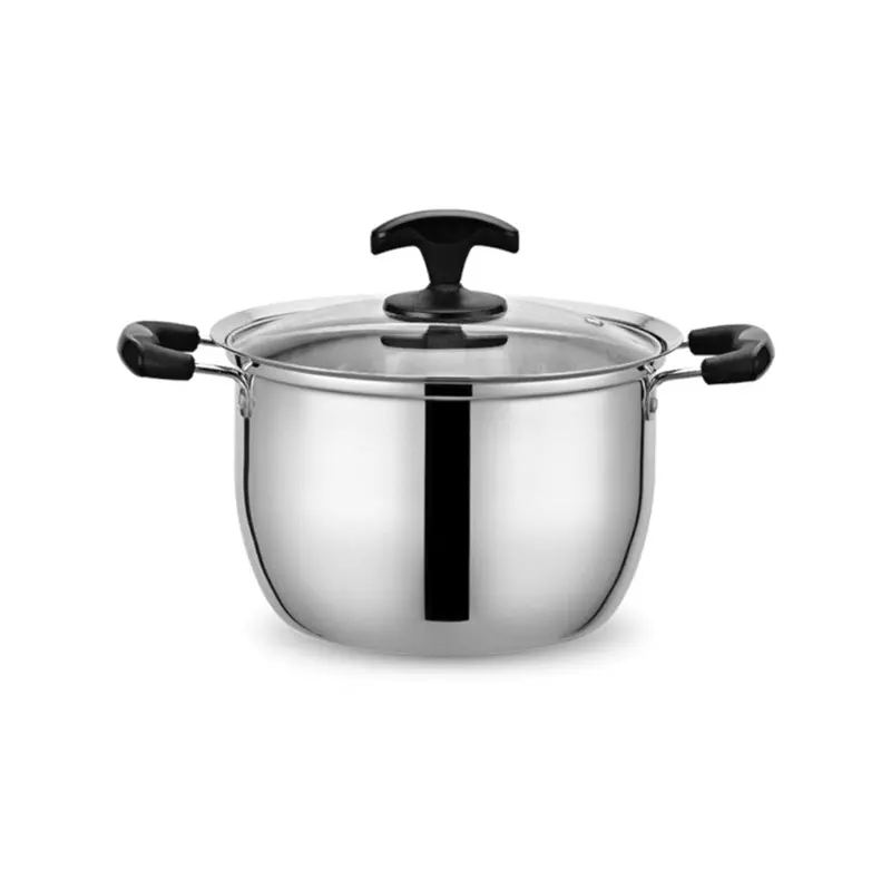 Mirror-Finish Stainless Steel Soup Pot With Ergonomic Handles 1
