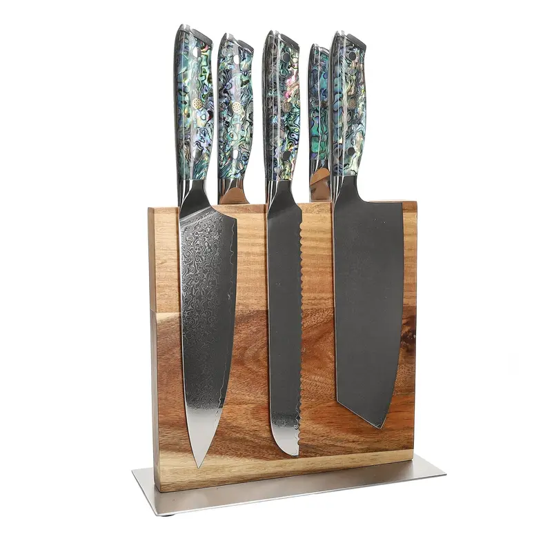 Mother Of Pearl Jewels 5-Piece Knife Set With Cito Double-Sided Magnetic Block 1