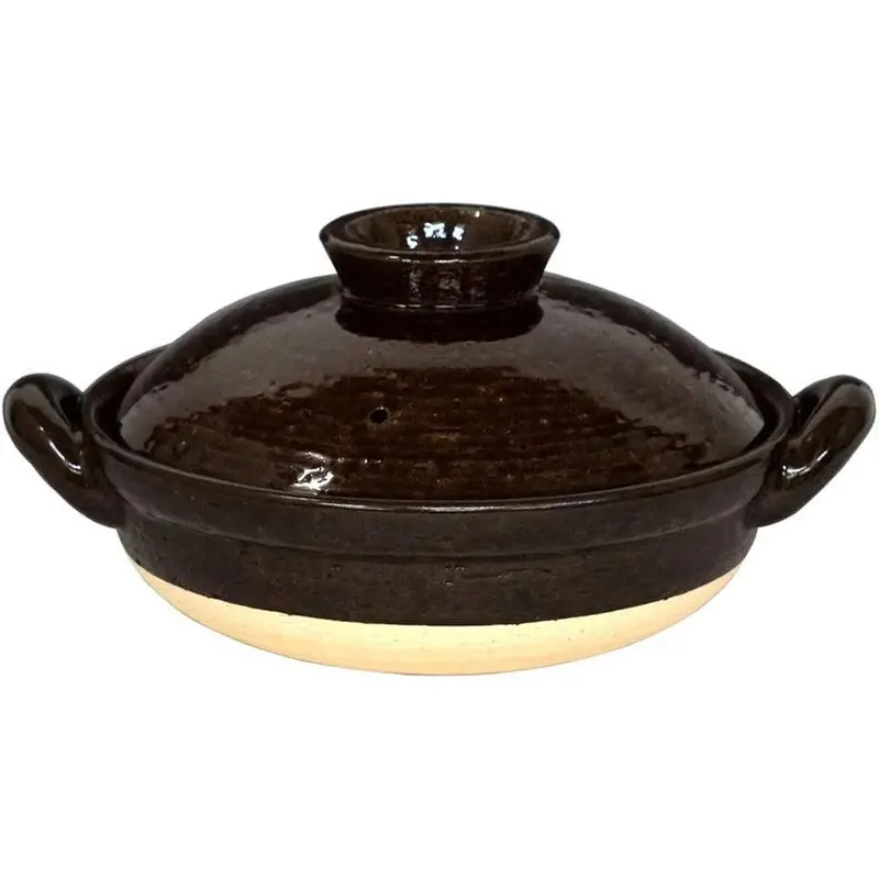 Nagatanien Iga Donabe Clay Pot – Brown Ame Finish, 30.5Cm (Serves 3–5) 1