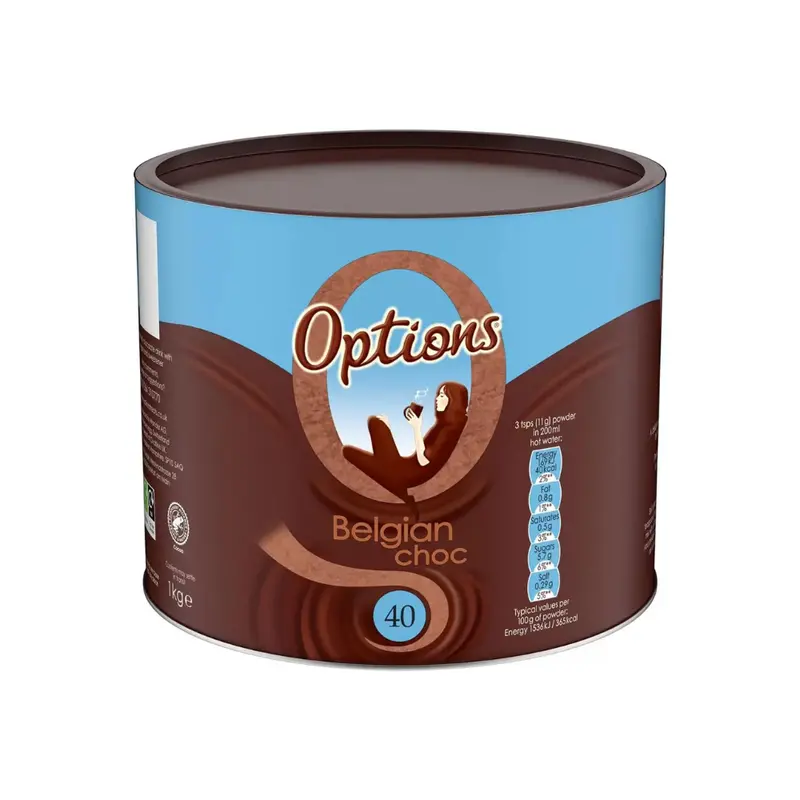 Options Choc-O-Lait Belgian Instant Hot Chocolate – Creamy & Rich, 1Kg Pack 1