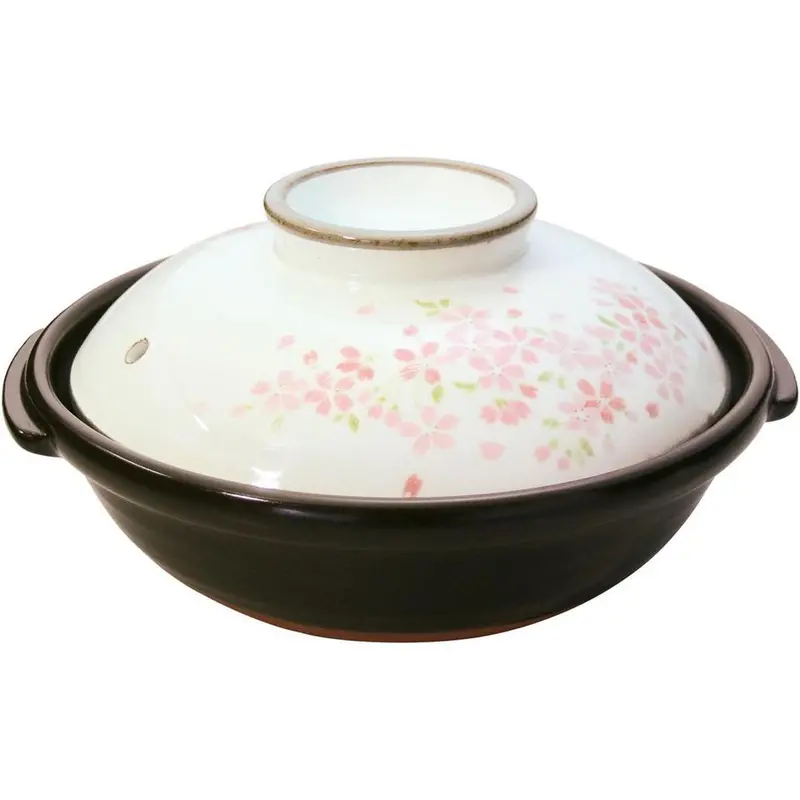 Personal-Sized Sakura-Cherry Blossom Banko Ware Donabe Pot 1