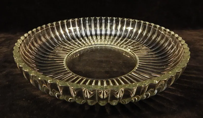 Retro Ribbed Glass Serving Dish Or Platter 1