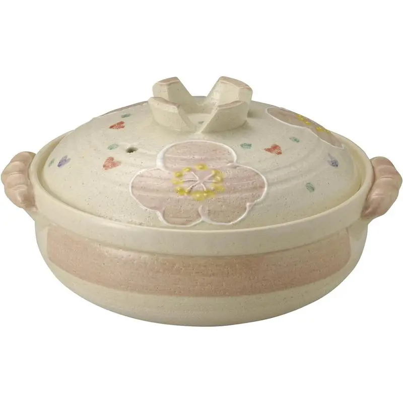 Sakura-Embellished Banko Ware Donabe – 25Cm Pot For 3–4 Diners 1