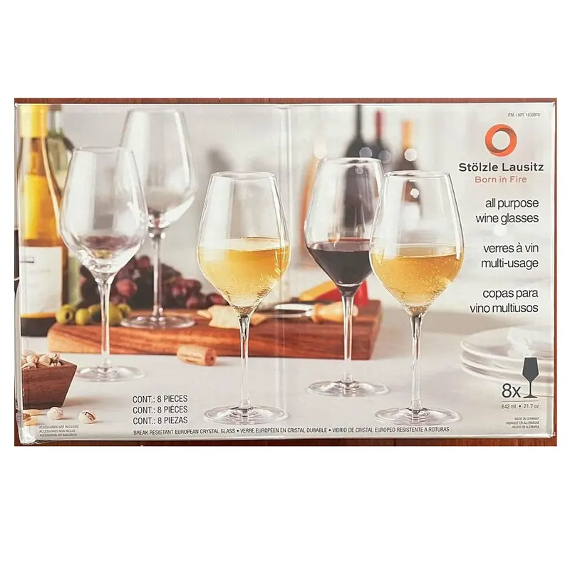 Stölzle Lausitz Born In Fire All-Purpose Wine Glasses – Premium Set Of 8, 635Ml Capacity 1