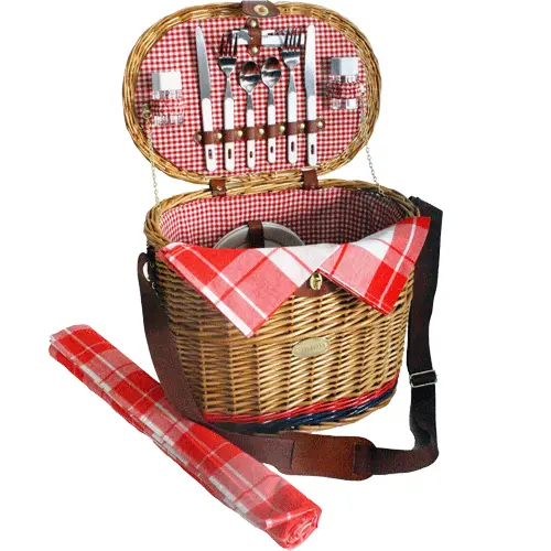 Sutherland Yorkshire Woven Picnic Basket For Two 1