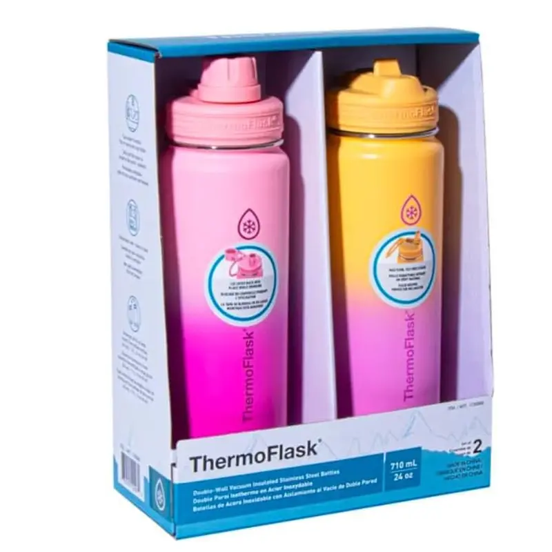 Thermoflask Vacuum-Insulated Stainless Steel Water Bottles – 710 Ml, 2-Piece Set 3