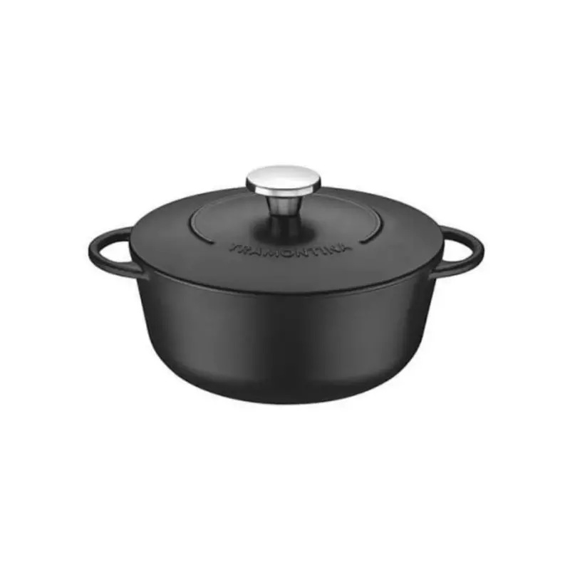 Tramontina Trento 24Cm Enameled Cast Iron Dutch Oven – 4L Capacity, Black Finish 1