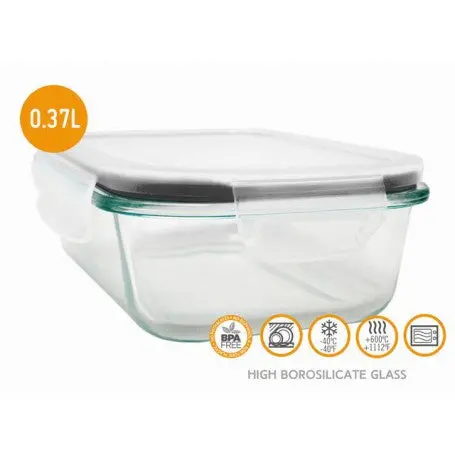 Tupper Cristal Glass Airtight Mini Jar – 370 Ml Stackable Container, Nerthus 1