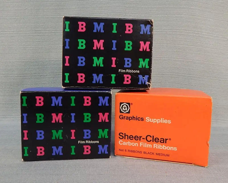 Vintage Office Supply Lot: Ibm & Addressograph Film Ribbons 1