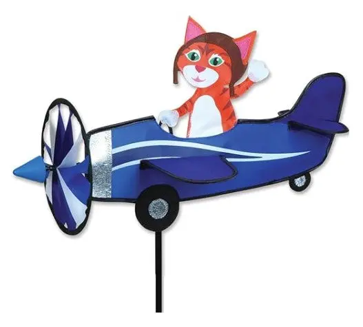 Wind Garden Orange Kitty Pilot Pal Spinner – 19" Garden Kinetic Sculpture 1