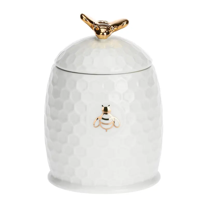 Wood-Handled Honey Dispenser – 11.5 Cm, Aperegina Gold, La Porcellana Bianca 1