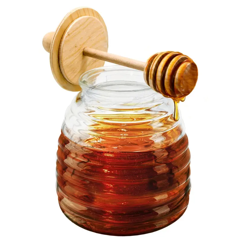 Wooden Honey Dispenser Jar – Elegant Pouring Design, Vin Bouquet 1